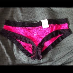 Candie’s Bright Pink and Black Cheeky Lace Panties